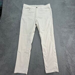 Faherty Brand Mens Chinos Pants‎ Beige Cotton Blend Straight Fit Size 32x29.5